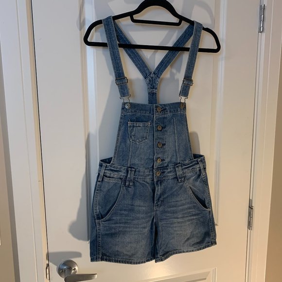 H&M Denim Dungaree Shorts. Size 13-14Y - Picture 2 of 8